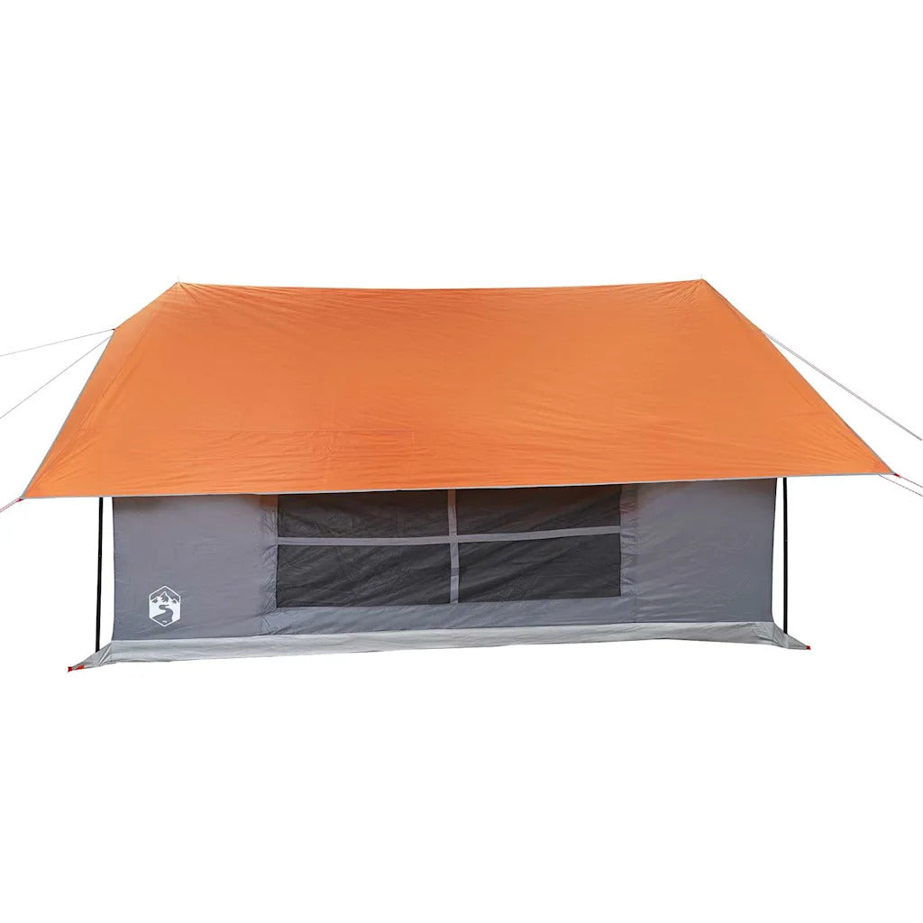 Camping Tent 5 People Grey and Orange Waterproof