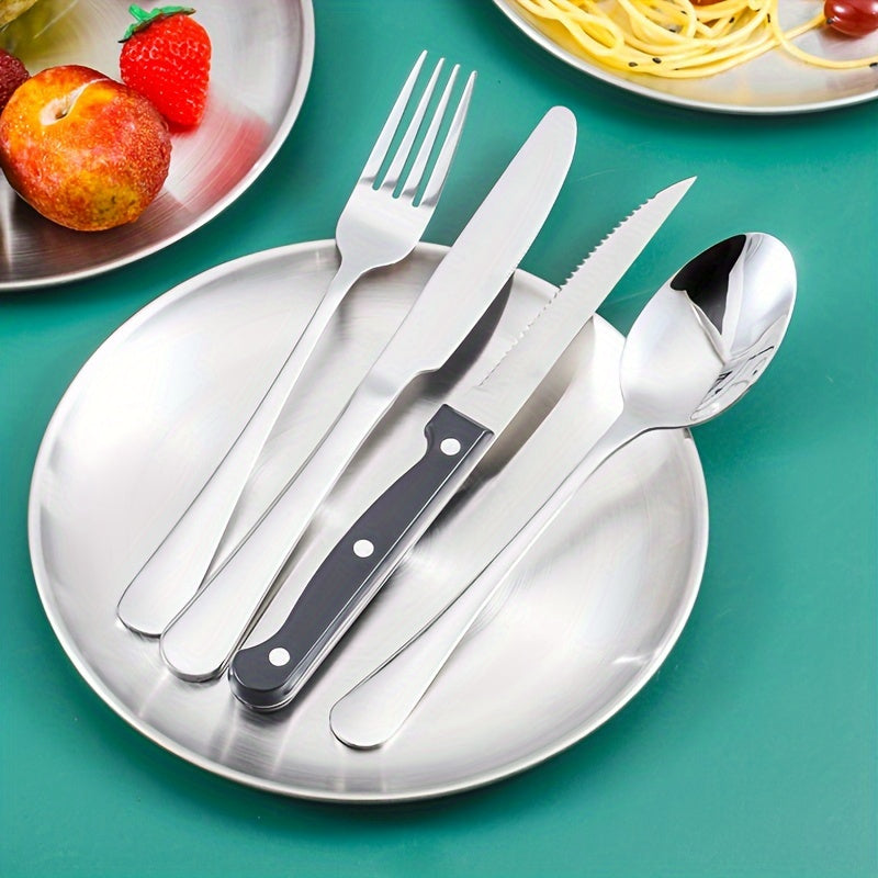 20 Piece Silveryware Set With Organizer - Premium Outdoor Picnic Tableware For Camping Enthusiasts