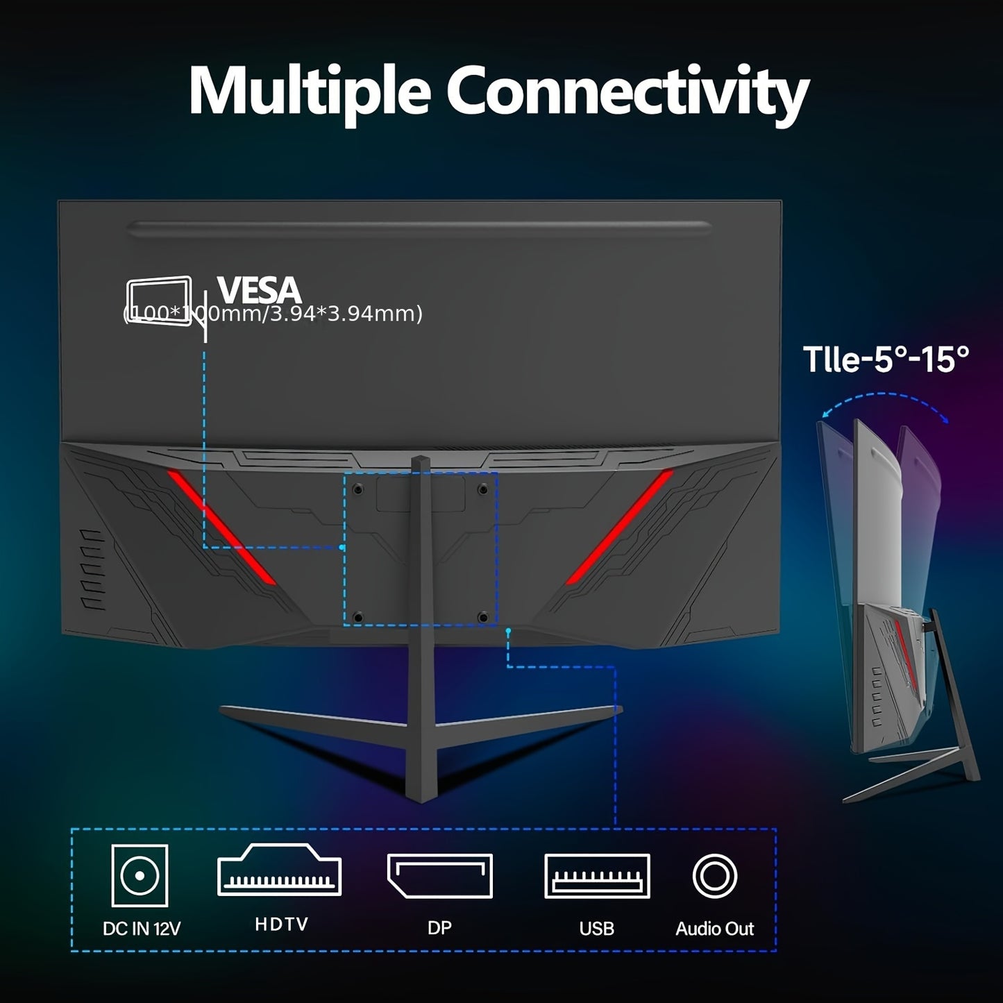 Gawfolk 32-inch Gaming Monitor Curved 1K 180Hz PC Screen Full HD 1080P, Frameless 1800R Computer Screen supports VESA