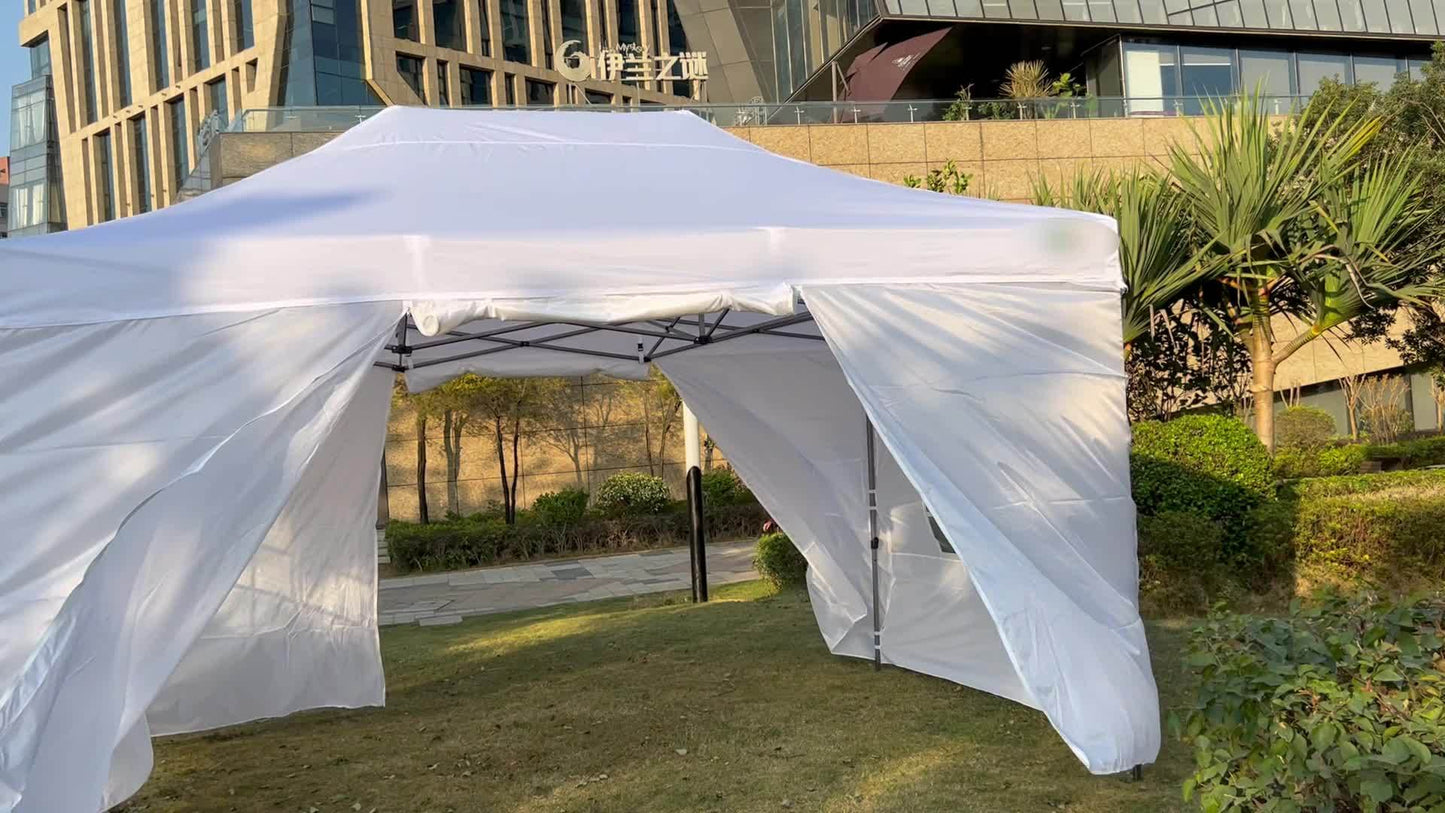 3.05x4.57meter Upgraded Tent, Portable Tent, with 3 Detachable Sidewalls, 3 Adjustable Height, with Bag, Sturdy And Durable, Easy to Install, Perfect for Camping, Family Gatherings, Barbecue Parties, Market Stalls, Halloween,