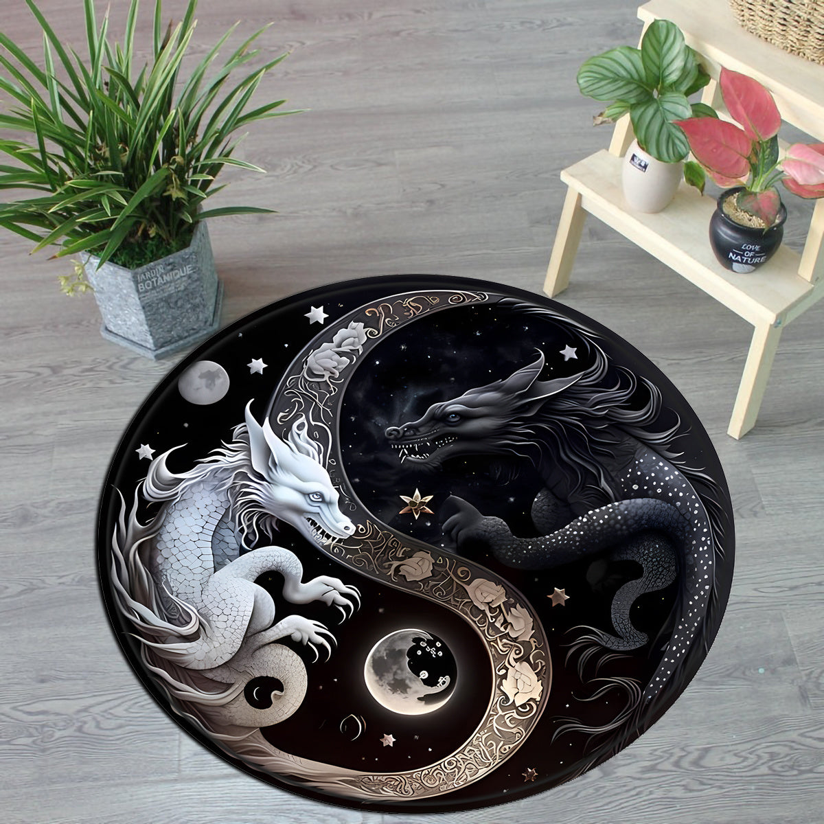 Dragon Round Rug Doormat Floor Mat Dragon Carpet Home Carpet Hotel Living Room Floor Mats Anti Slip, Available Machine Wash