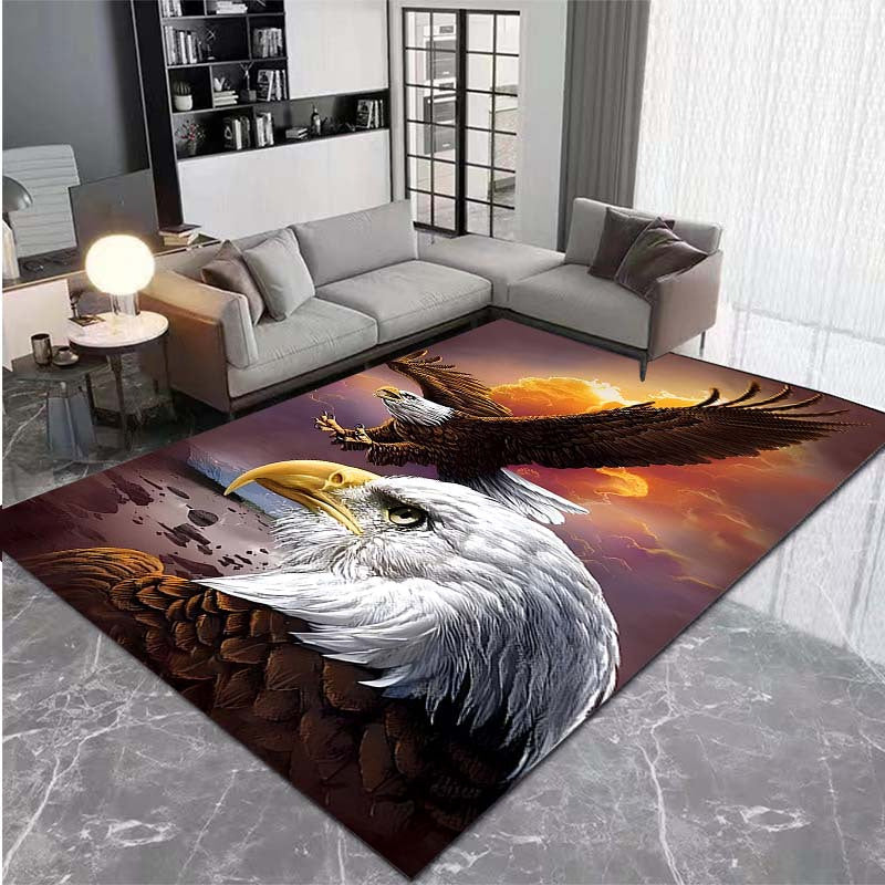 1pc, 3D Print Great Eagle Pattern Carpet, Rectangle Stain Resistant Water-resistant Non Slip Area Rug, Suitable For Home Living Room Bedroom Kitchen Bedroom Door Mat