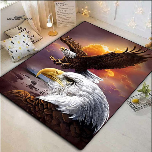 1pc, 3D Print Great Eagle Pattern Carpet, Rectangle Stain Resistant Water-resistant Non Slip Area Rug, Suitable For Home Living Room Bedroom Kitchen Bedroom Door Mat