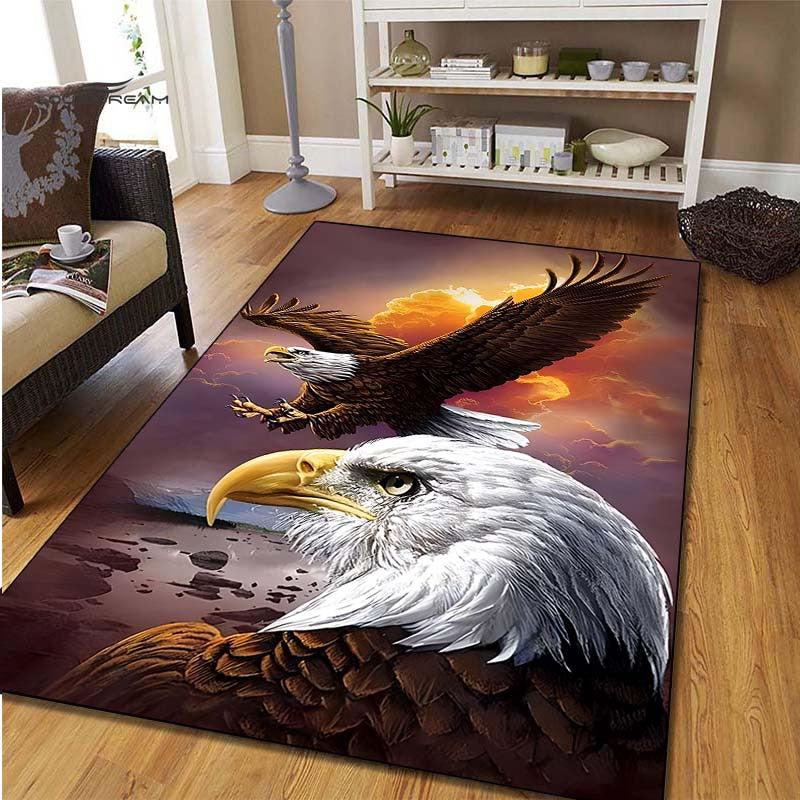 1pc, 3D Print Great Eagle Pattern Carpet, Rectangle Stain Resistant Water-resistant Non Slip Area Rug, Suitable For Home Living Room Bedroom Kitchen Bedroom Door Mat