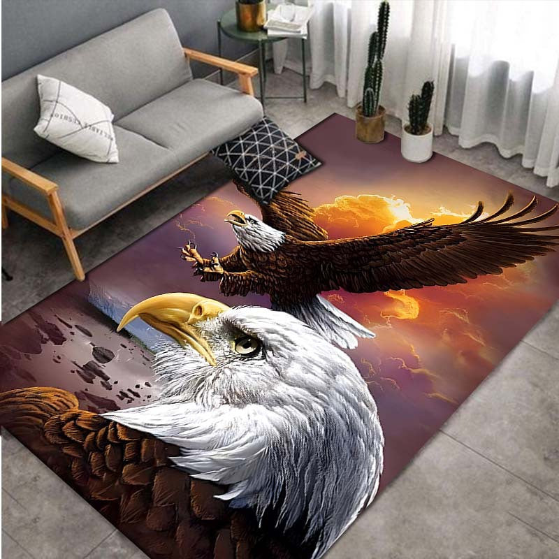 1pc, 3D Print Great Eagle Pattern Carpet, Rectangle Stain Resistant Water-resistant Non Slip Area Rug, Suitable For Home Living Room Bedroom Kitchen Bedroom Door Mat