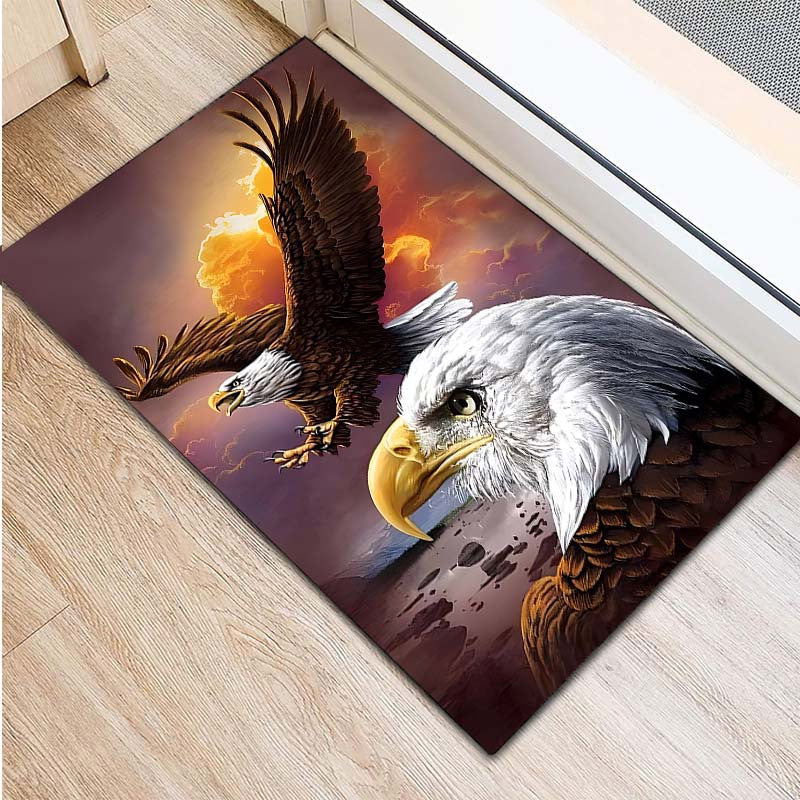 1pc, 3D Print Great Eagle Pattern Carpet, Rectangle Stain Resistant Water-resistant Non Slip Area Rug, Suitable For Home Living Room Bedroom Kitchen Bedroom Door Mat