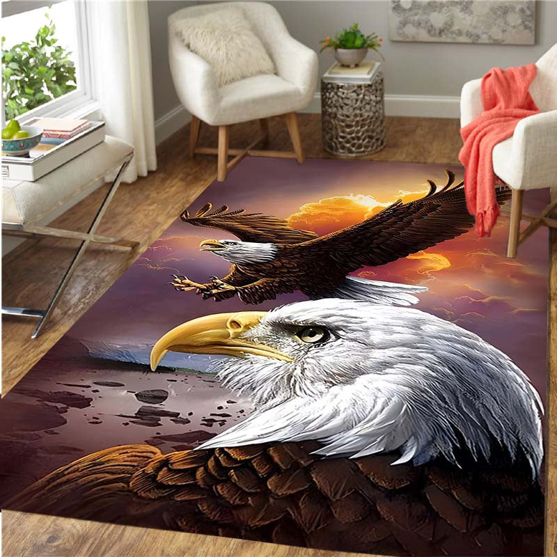 1pc, 3D Print Great Eagle Pattern Carpet, Rectangle Stain Resistant Water-resistant Non Slip Area Rug, Suitable For Home Living Room Bedroom Kitchen Bedroom Door Mat