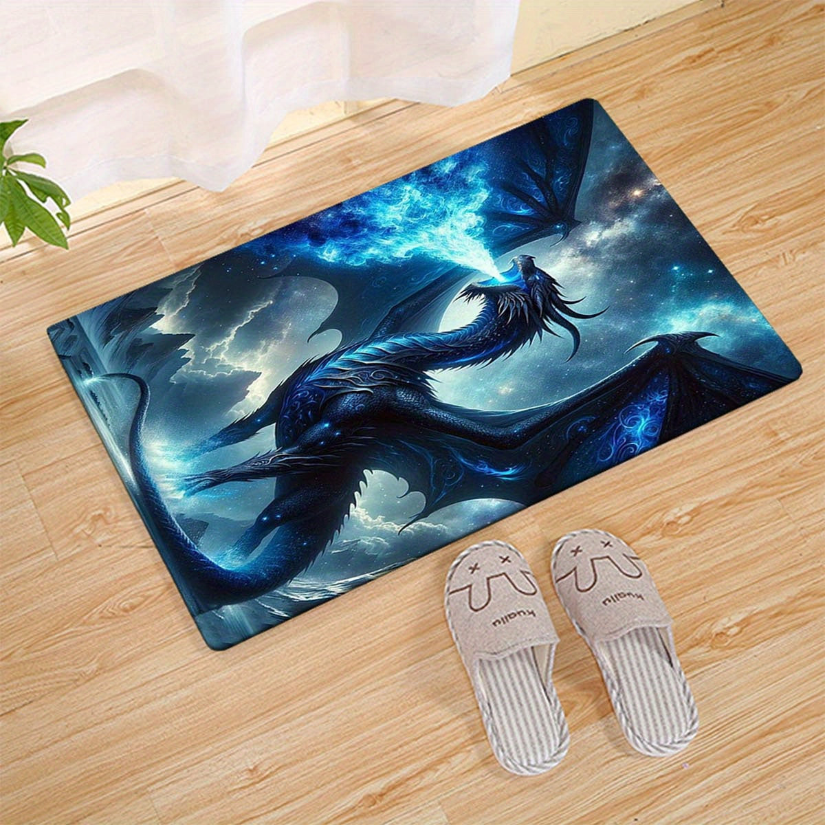 Intricate Detail, Dragon Fire 3D Area Rug - Large, Non-Slip Polyester Floor Mat for Living Room, Bedroom, Office, and Outdoor Decor, Rugs for Living Room