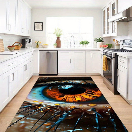 Crystal Fleece 3D Eye Print Carpet: 800gsm, Washable, Suitable for Living Room, Bedroom, Playroom, Home Decoration, Outdoor Patio, Room Dormitory, and More - Anti-Slip, Suitable for Shopping Malls, Offices, Factories, Warehou