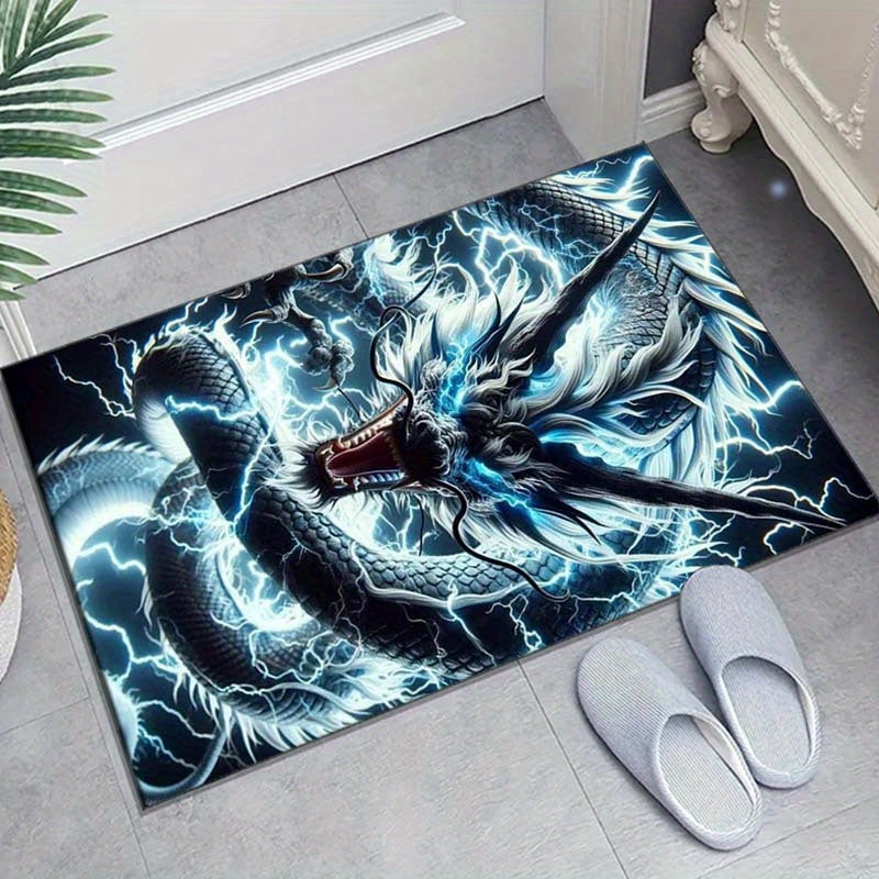 Luxurious Crystal Velvet Dragon Print Carpet - Non-Slip, Soft & Durable for Bedroom and Living Room Decor