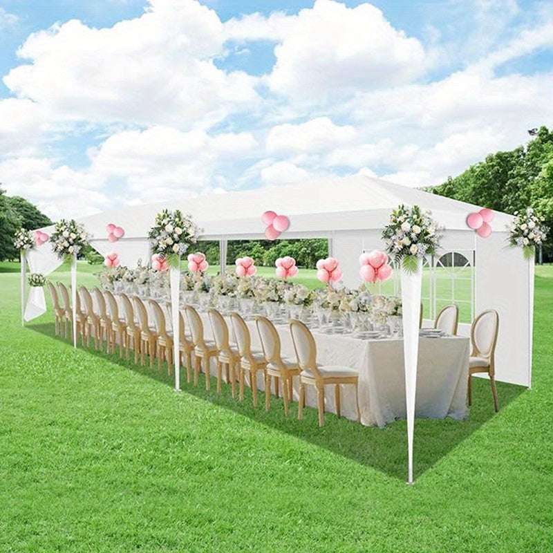 CAROMA 10x30ft Collapsible party tent with 8 detachable sidewalls, perfect for parties, weddings, business events and can be assembled without tools