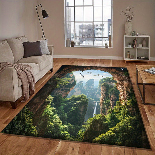 800g/m² Crystal Velvet 3D Nature Printed Carpet - Non-slip Living Room or Bedroom Rug - Home Decoration - 1.8M+ Longest Side - 2.16m²+ Area - Viscose Material