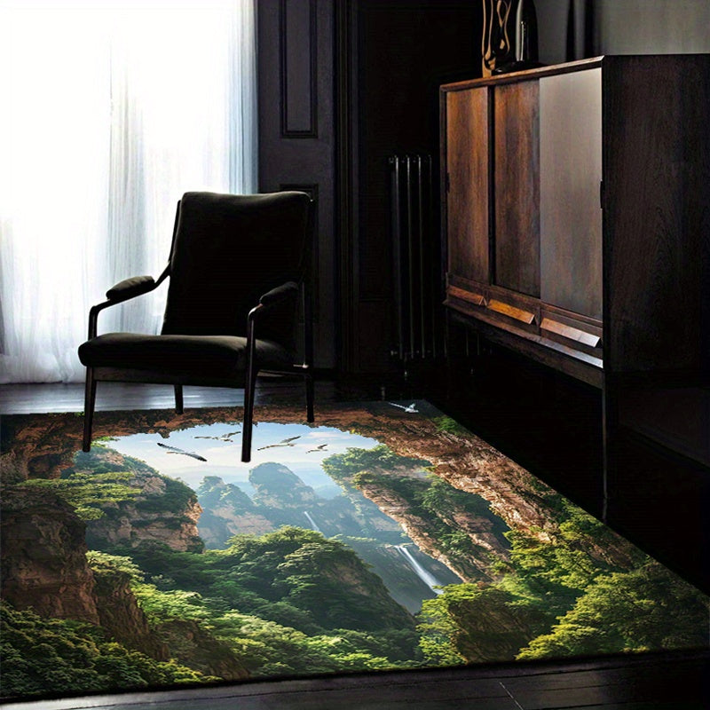 800g/m² Crystal Velvet 3D Nature Printed Carpet - Non-slip Living Room or Bedroom Rug - Home Decoration - 1.8M+ Longest Side - 2.16m²+ Area - Viscose Material