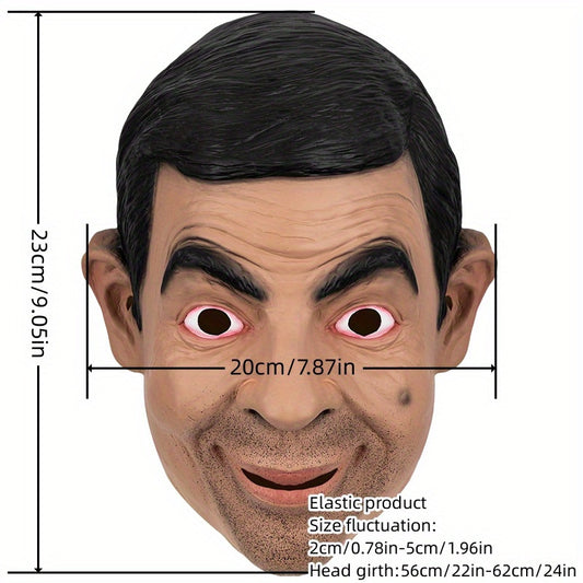 Premium Latex Mr. Bean Costume Mask - Realistic, Breathable & Comfortable for Halloween, Parties & Pranks - Fits Most Adults