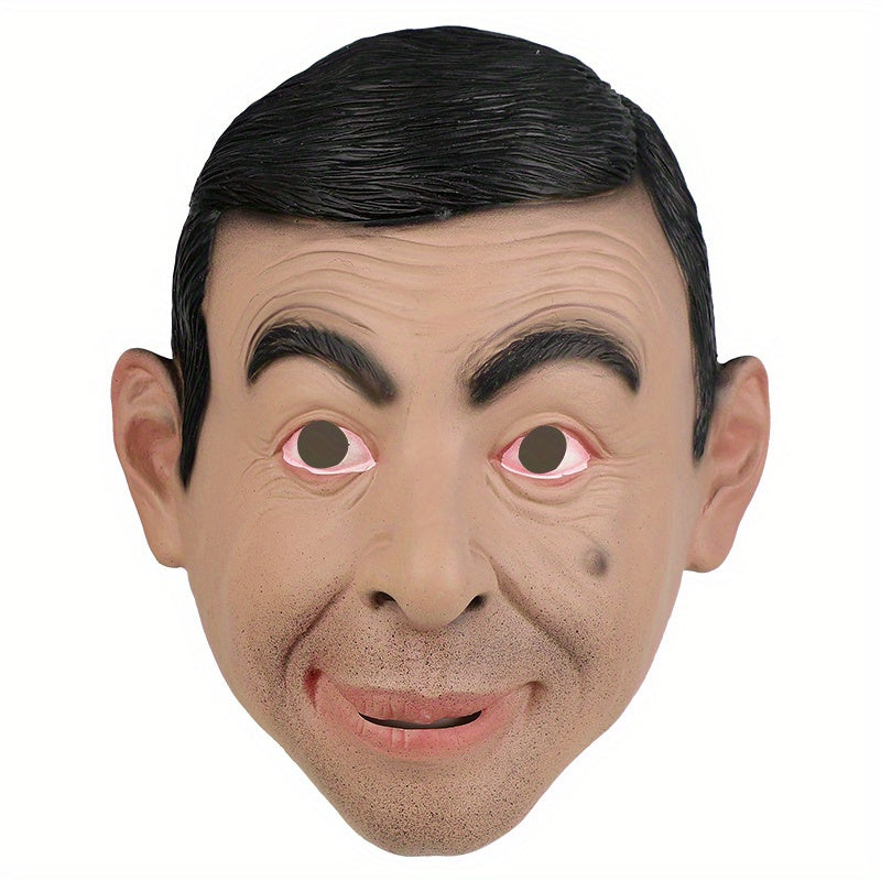 Premium Latex Mr. Bean Costume Mask - Realistic, Breathable & Comfortable for Halloween, Parties & Pranks - Fits Most Adults