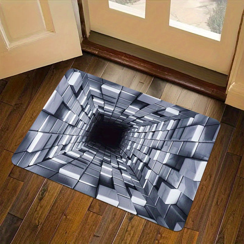 3D Illusion Area Rug - Soft Franela Sponge Material, Non-Slip & Machine Washable Polyester Carpet for Entryway, Living Room, Bedroom, Kitchen, Bathroom, Game Room & Dorm Decor, Indoor Use Only