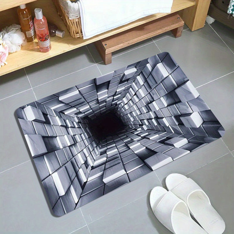 3D Illusion Area Rug - Soft Franela Sponge Material, Non-Slip & Machine Washable Polyester Carpet for Entryway, Living Room, Bedroom, Kitchen, Bathroom, Game Room & Dorm Decor, Indoor Use Only