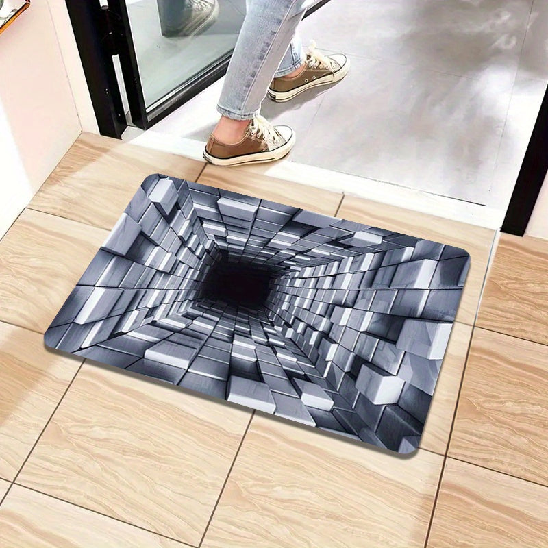 3D Illusion Area Rug - Soft Franela Sponge Material, Non-Slip & Machine Washable Polyester Carpet for Entryway, Living Room, Bedroom, Kitchen, Bathroom, Game Room & Dorm Decor, Indoor Use Only