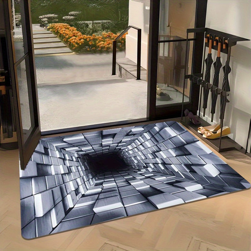 3D Illusion Area Rug - Soft Franela Sponge Material, Non-Slip & Machine Washable Polyester Carpet for Entryway, Living Room, Bedroom, Kitchen, Bathroom, Game Room & Dorm Decor, Indoor Use Only