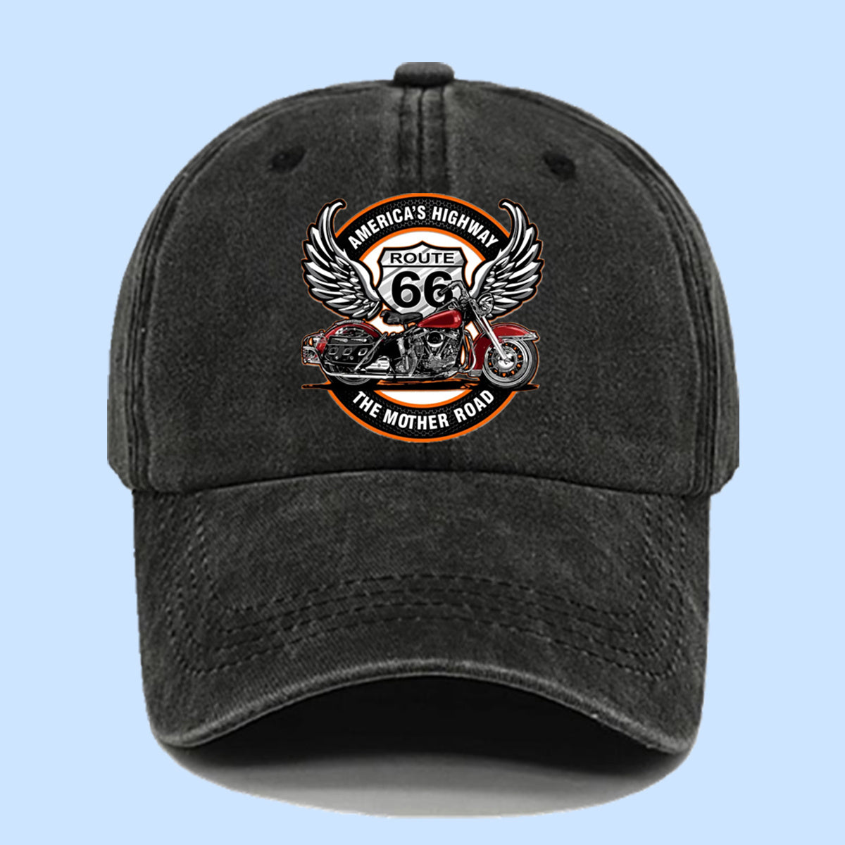 Vintage Baseball Cap "Route 66" - Stylische Kopfbedeckung für Biker und Abenteurer