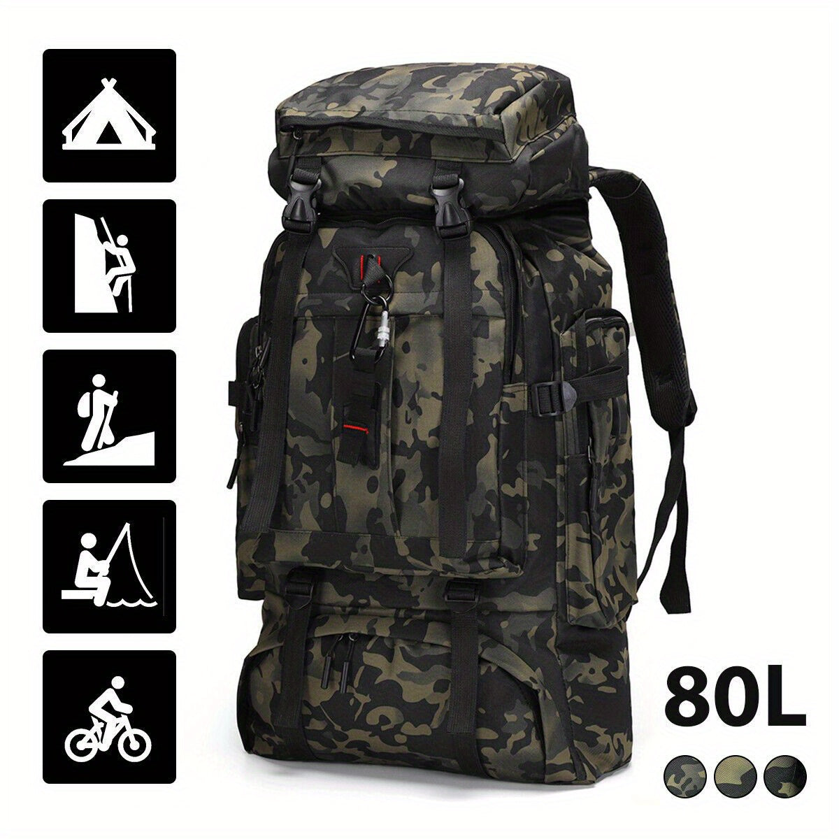 80L Large Capacity Multi-Function Backpack Hiking Backpack Sports Camping Outdoor Hiking Backpack Travel Backpack Bag