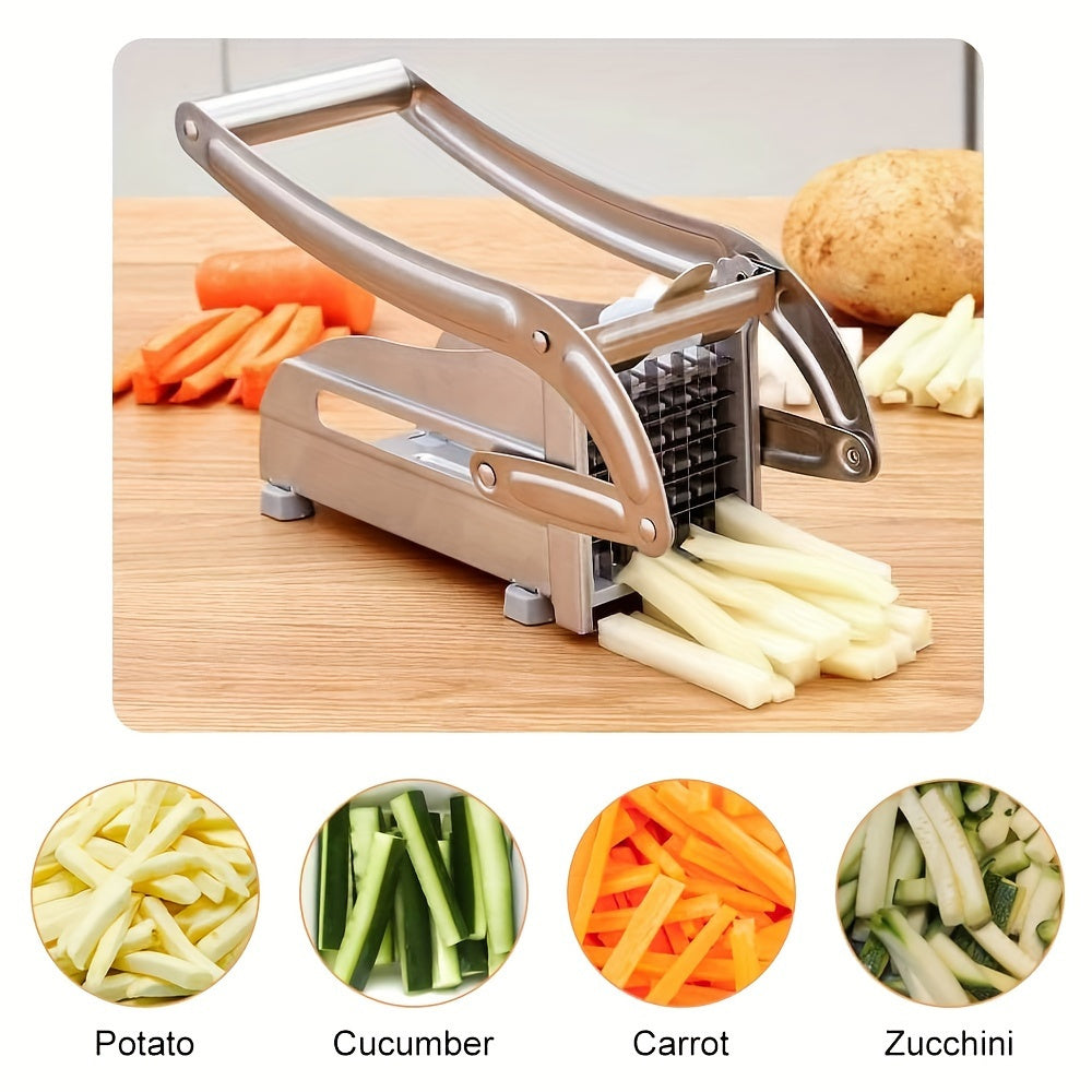 1pc, Stainless Steel Fruit Cutter, Vegetable Cutter, Potato, Chipper, French Fries Cutter, Potato Slicer, Vegetable Chopper, Onion Chopper, Food Chopper, Heavy Duty Chopper Potato Carrot Cucumber, Kitchen Supplies, Kitchen Ga