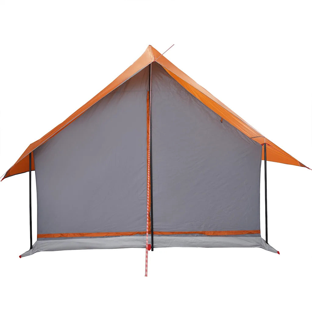 Camping Tent 5 People Grey and Orange Waterproof