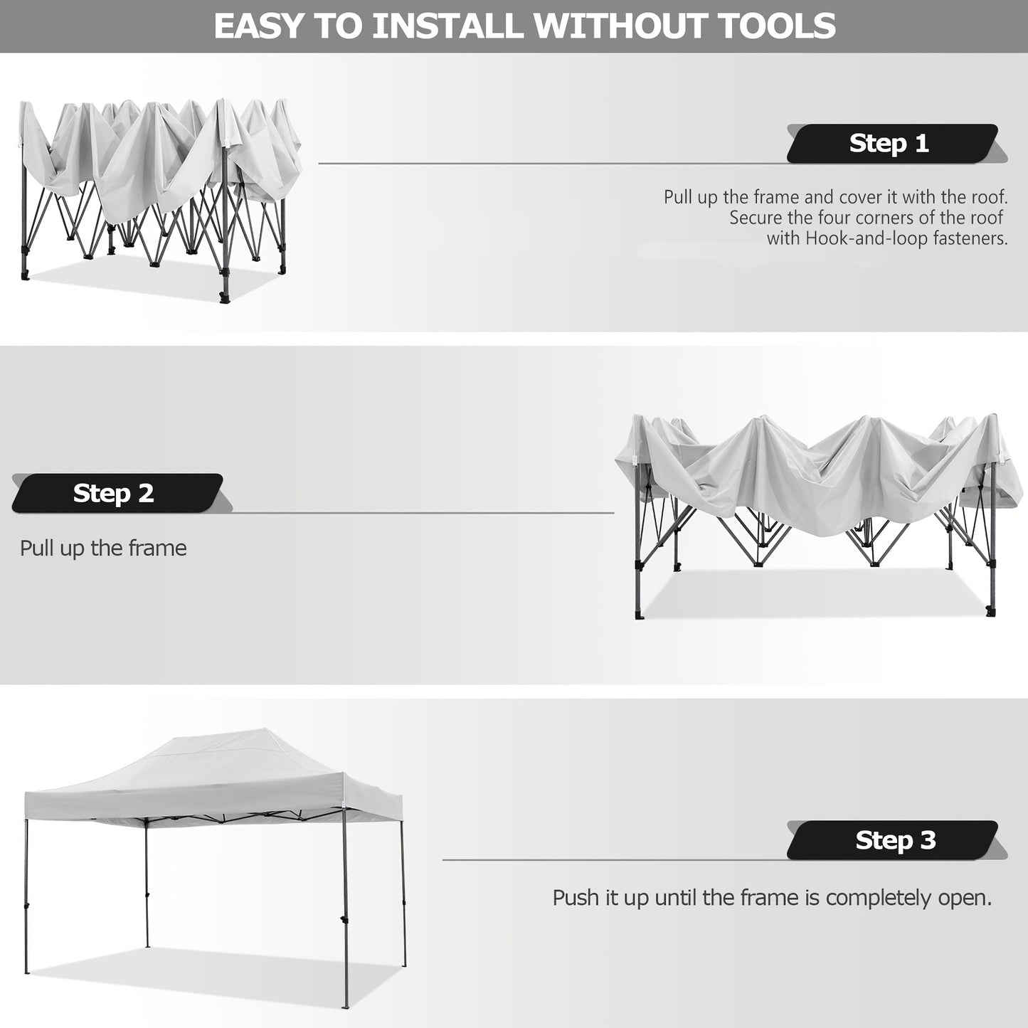 3.05x4.57meter Upgraded Tent, Portable Tent, with 3 Detachable Sidewalls, 3 Adjustable Height, with Bag, Sturdy And Durable, Easy to Install, Perfect for Camping, Family Gatherings, Barbecue Parties, Market Stalls, Halloween,