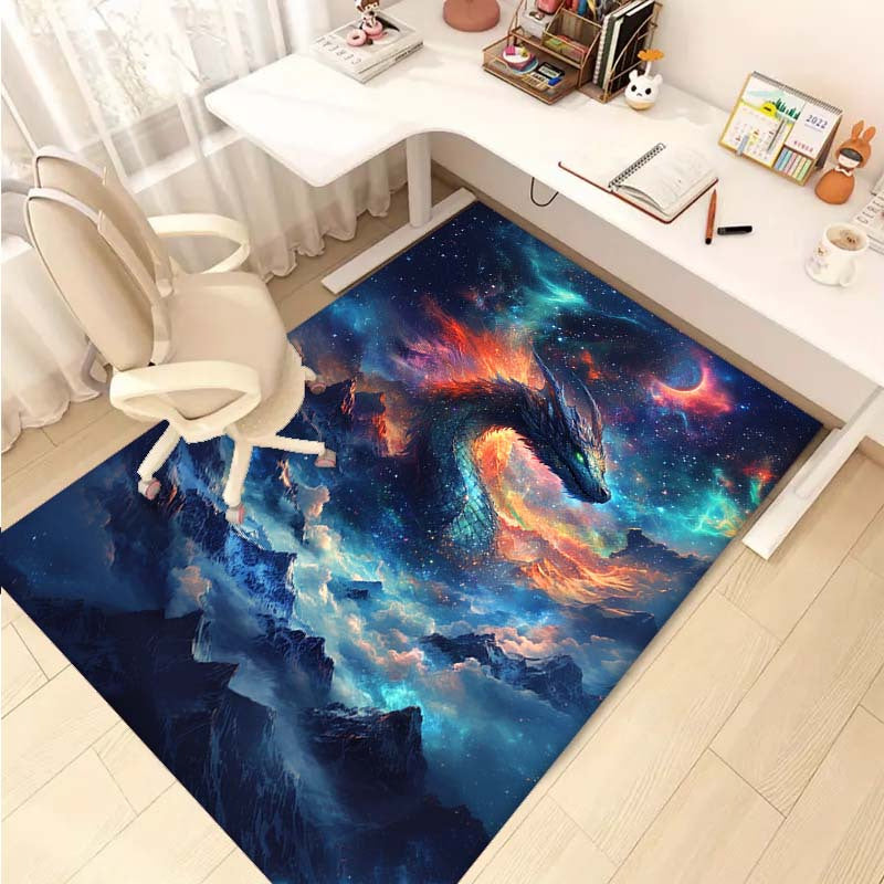 A Fantasy Dragon Soars Above The Clouds, Featuring a Stylish Printed Non-Slip Outdoor Carpet, Suitable for Yoga, Bedrooms, Bathrooms, Living Rooms, Dorms, And Balconies, Making It a Perfect Decorative Rug And Holiday Gift, We