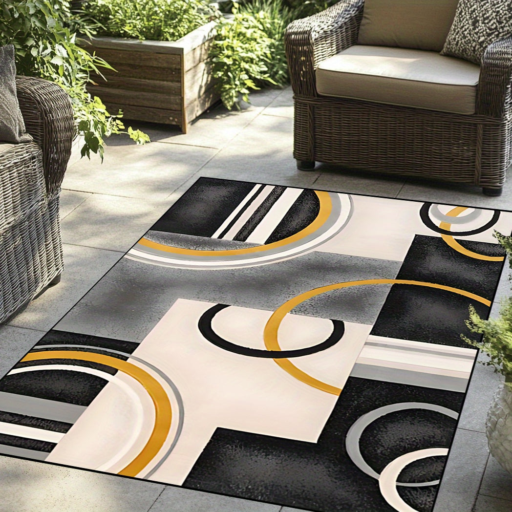 1pc Modern Abstract Geometric 3D Textured Pattern Area Rugs, Stain Resistant And Washable Floor Mat, Used for Living Rooms, Kitchens, Dining Rooms, Offices, Balconies, Large Area Carpet, Beautiful Room Decoration, Home Decora