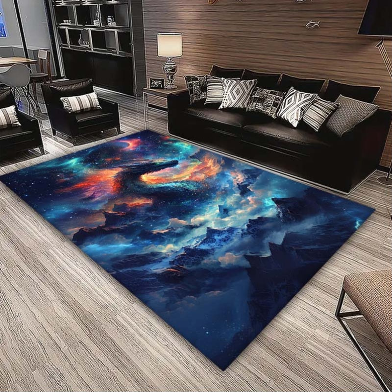 A Fantasy Dragon Soars Above The Clouds, Featuring a Stylish Printed Non-Slip Outdoor Carpet, Suitable for Yoga, Bedrooms, Bathrooms, Living Rooms, Dorms, And Balconies, Making It a Perfect Decorative Rug And Holiday Gift, We