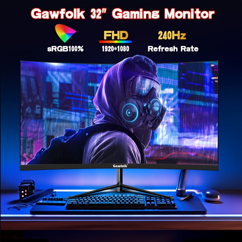 GAWFOLK 32 Zoll Curved Gaming Monitor - 240Hz für ultraschnelles Gameplay