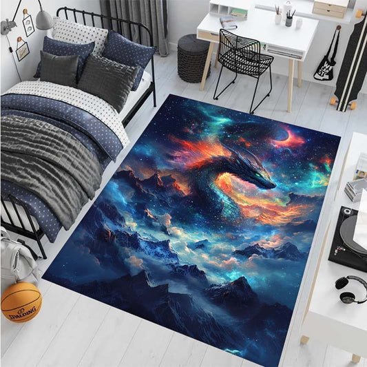 A Fantasy Dragon Soars Above The Clouds, Featuring a Stylish Printed Non-Slip Outdoor Carpet, Suitable for Yoga, Bedrooms, Bathrooms, Living Rooms, Dorms, And Balconies, Making It a Perfect Decorative Rug And Holiday Gift, We