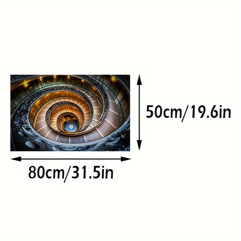 1pc 3D Spiral Staircase Pattern Area Rug, Home Living Room Bedroom Bedside Decor Carpet, Fashion Cool Illusion Decorative Carpet, Soft Washable Door Mat Home Decoration