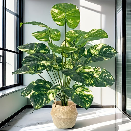 Versatile 18-Leaf Artificial Greenery - Perfect for Indoor & Outdoor Decor, Ideal for Christmas, Valentine's Day, Weddings & More - No Container Included, Plastic, Desk Decorations, Living Room Artificial Flowers, Halloween O