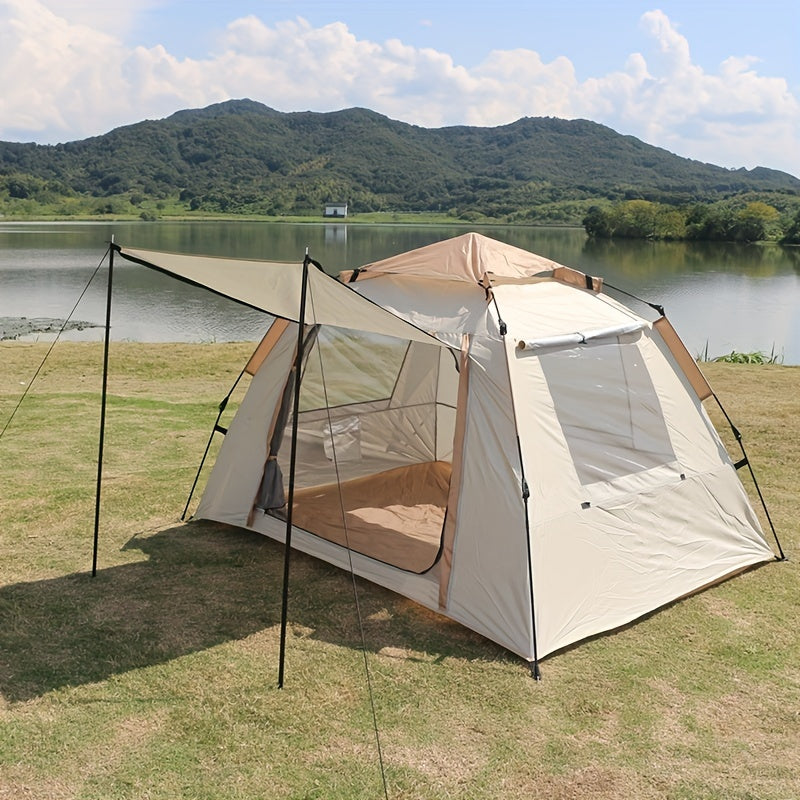 Quick-Open 2-3 Person Camping Tent - Portable, Waterproof Oxford Fabric with Fiberglass Poles for Beach & Outdoor Adventures