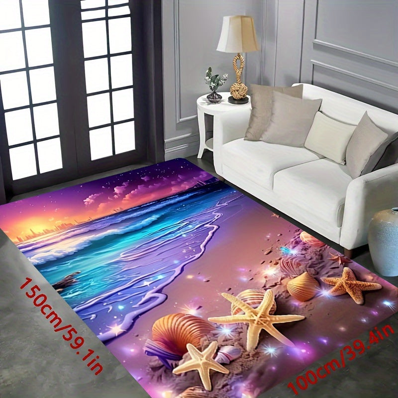 1pc Floral 3D Printed Flannel Rug - Non-Slip, Machine Washable for Kitchen, Living Room, Bedroom, Dining Area - Perfect for Home Decor & Holidays