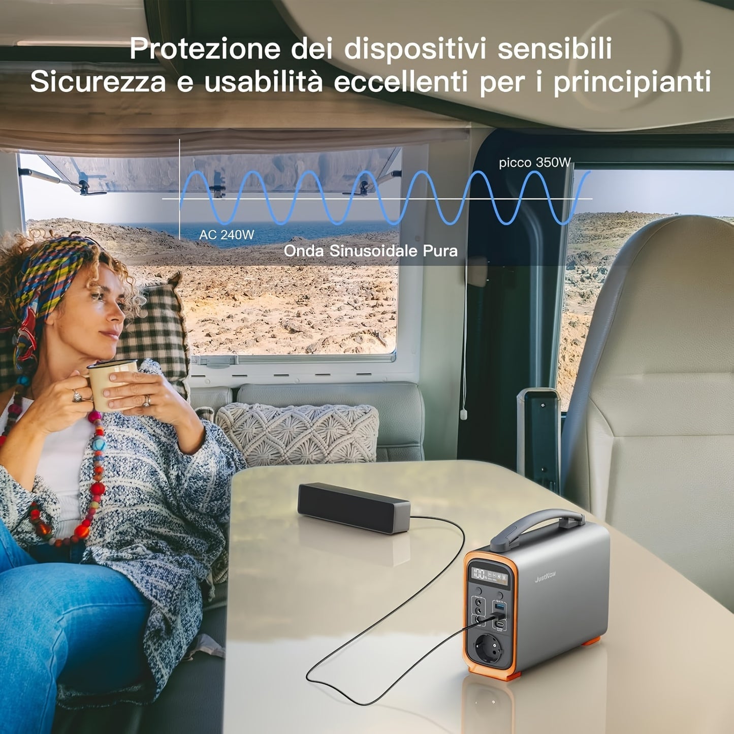 Portable Power Station With 240W/240Wh, Solar Generator LiFePo4 Battery With PD60W USB, Mobile Power Generator For Travel, Camping, RVs, CPAP, Emergency Power Supply