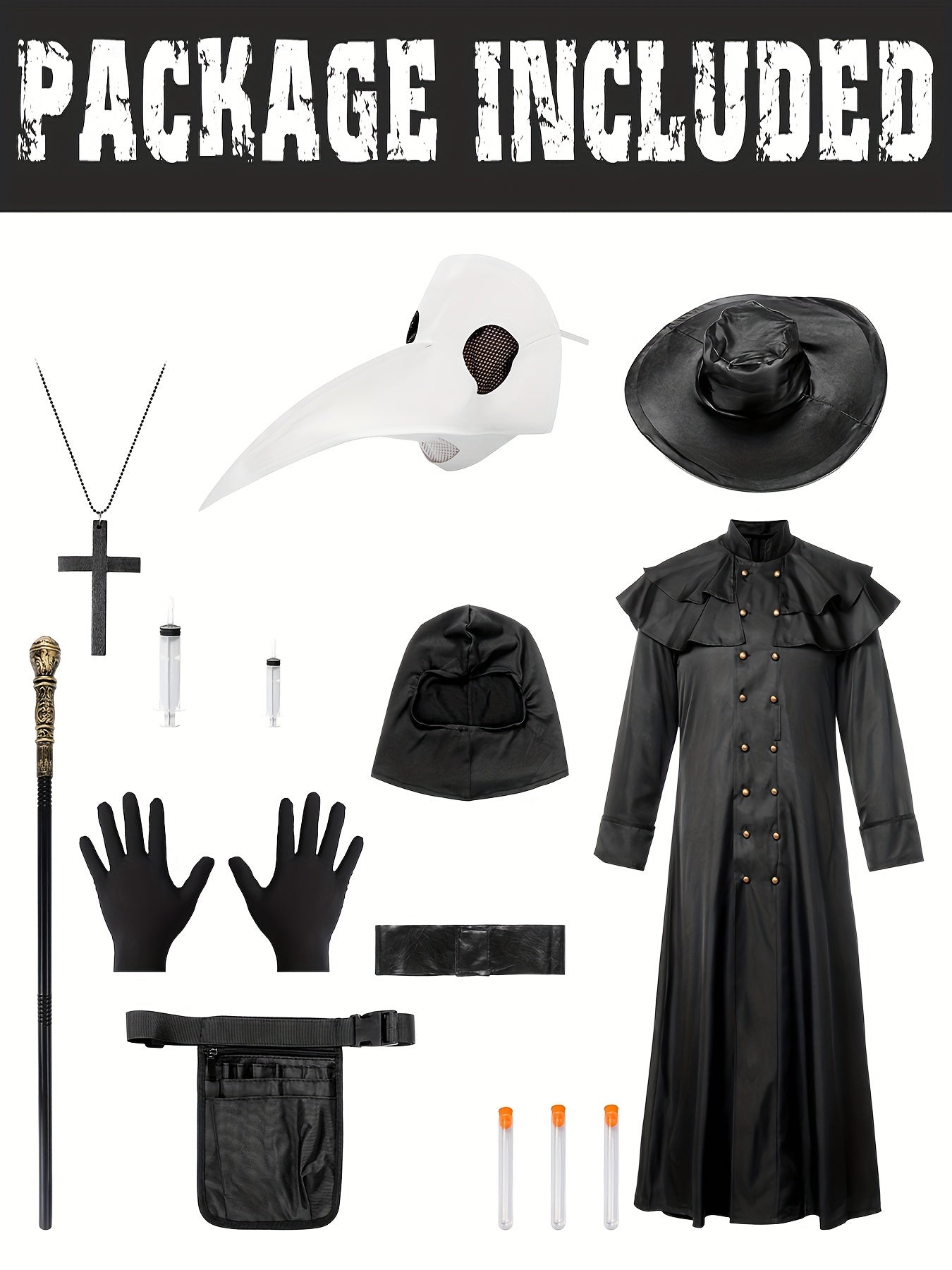 Steampunk Pestdoktor Kostüm für Herren - Mystisches Outfit für Halloween und Mottopartys