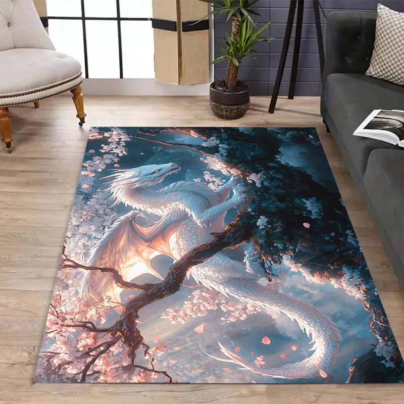 Dragon-Themed Christmas Carpet - Soft Crystal Velvet, Perfect for Living Room, Bedroom, Game Room & Outdoor Decor, Christmas Decor