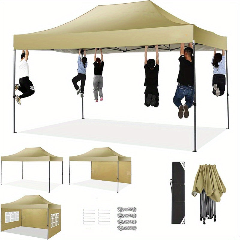 3.05x4.57meter Upgraded Tent, Portable Tent, with 3 Detachable Sidewalls, 3 Adjustable Height, with Bag, Sturdy And Durable, Easy to Install, Perfect for Camping, Family Gatherings, Barbecue Parties, Market Stalls, Halloween,