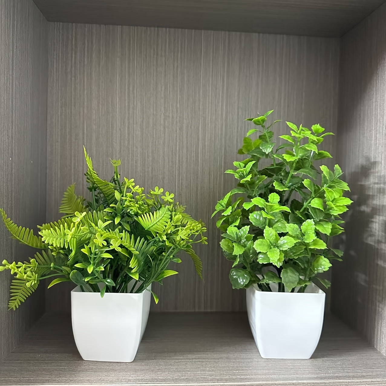 1/2pcs Artificial Fern Plants in Pots, Versatile Faux Greenery Decor, Plastic Home Accents, with Containers for Bathroom, Living Room, Bedroom, Office Desk, Dining Table, All-Season Spring Decoration, Artificial Plants for Ho