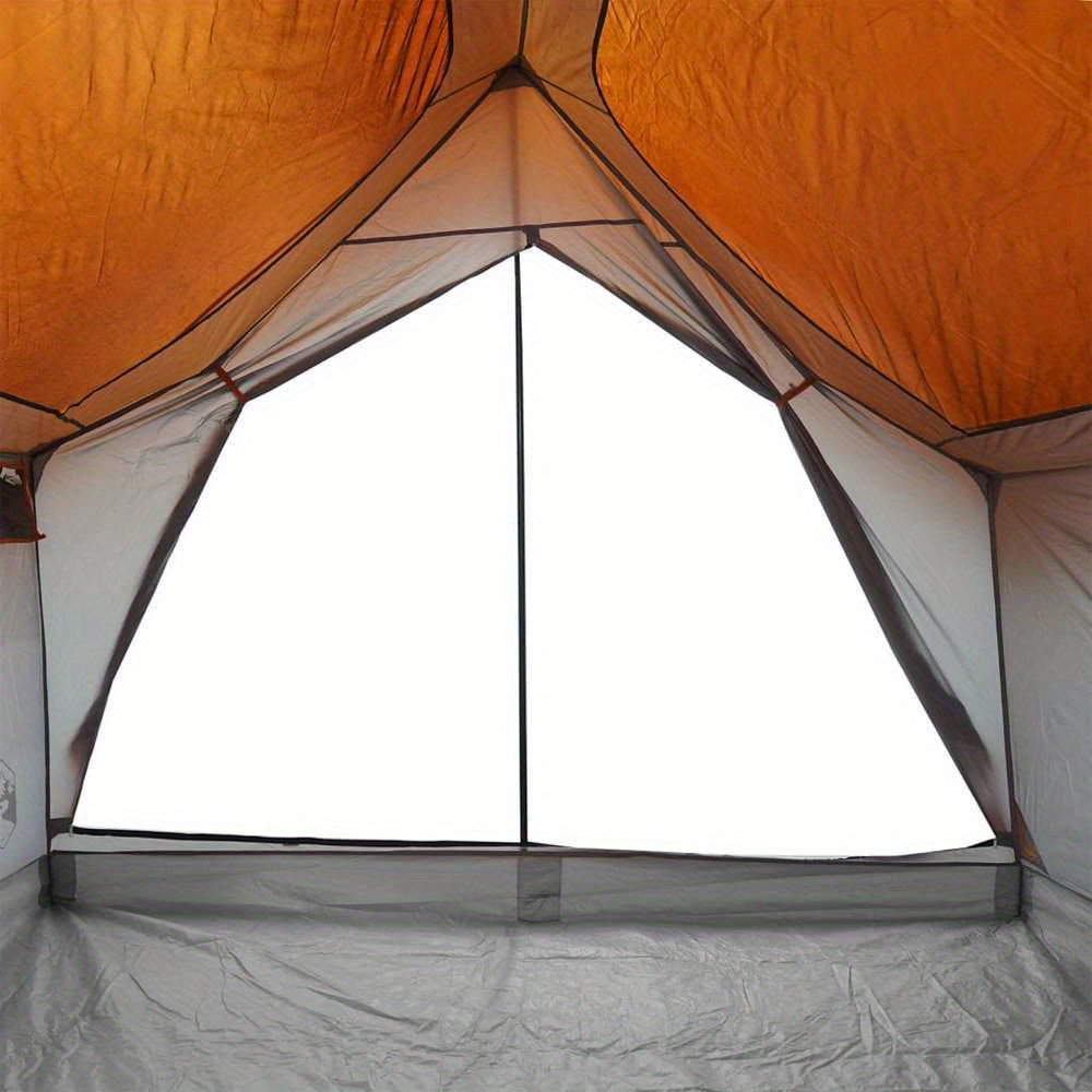 Camping tent for 5 people, grey and orange, waterproof