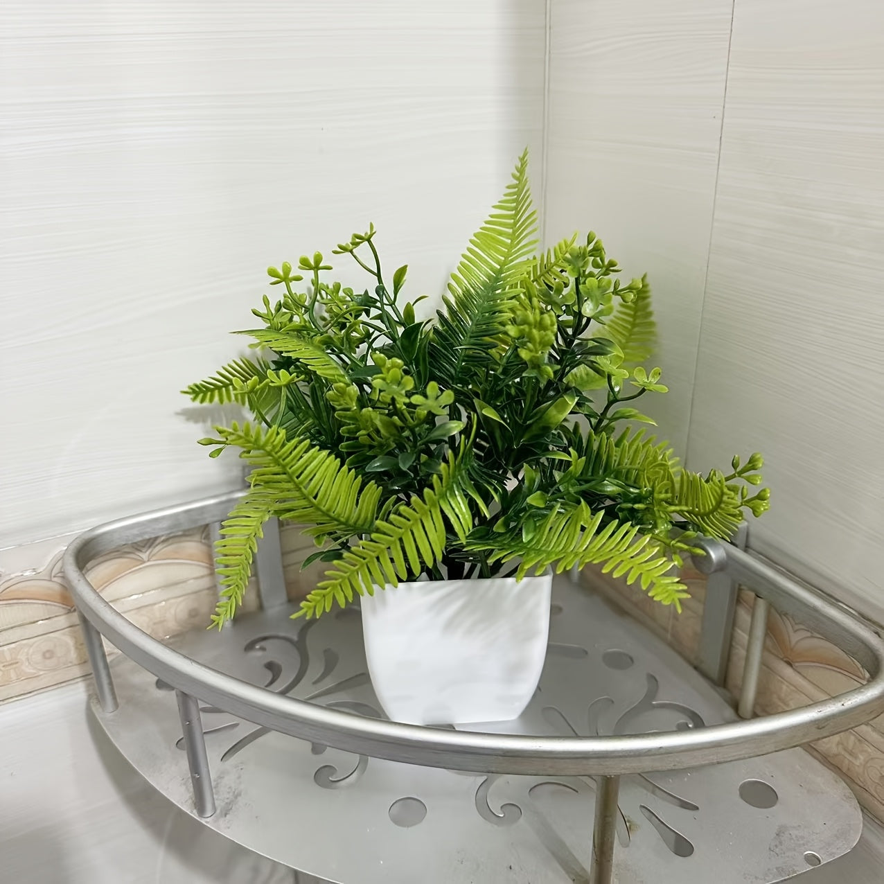 1/2pcs Artificial Fern Plants in Pots, Versatile Faux Greenery Decor, Plastic Home Accents, with Containers for Bathroom, Living Room, Bedroom, Office Desk, Dining Table, All-Season Spring Decoration, Artificial Plants for Ho