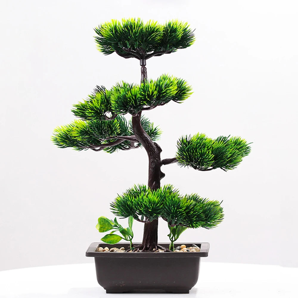 Artificial Plants Beauty Pine Faux Phoenix Pine Tree Potted Plant Lifelike Bonsai Office DIY Decorative Festival Gift Home Decor