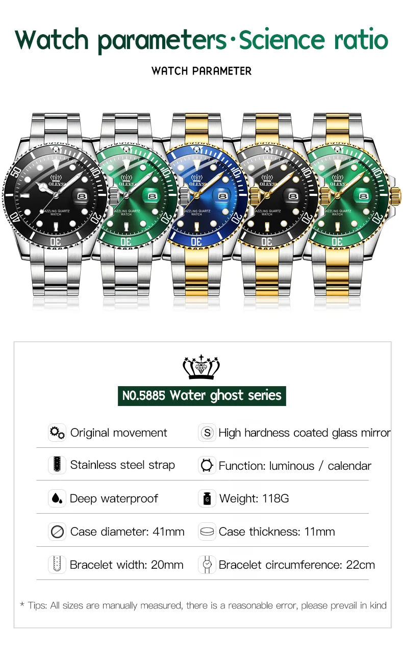 OLEVS herren Uhren Mode-Business Wasserdicht Quarz Armbanduhr Männer Top Marke Luxus Edelstahl Strap Sport Uhr Männlich