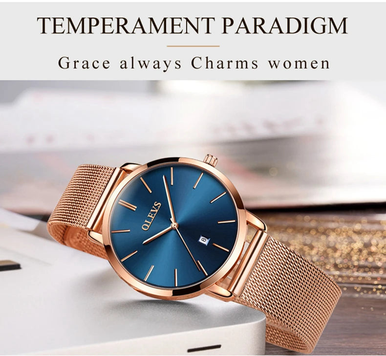 OLEVS Neue Rose Gold Weiß Frauen Uhr Casual Quarz Uhren Damen Top Marke Weibliche Armbanduhr Mädchen Uhr