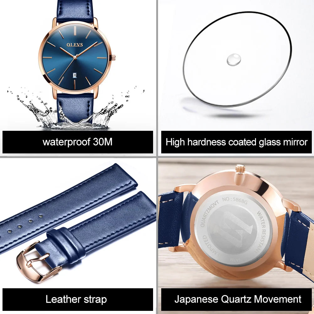 Olevs Herren uhren Top Marke Luxus wasserdichte ultra dünne Datums uhr männliches Stahl armband klassische Quarzuhr Herren Business uhren