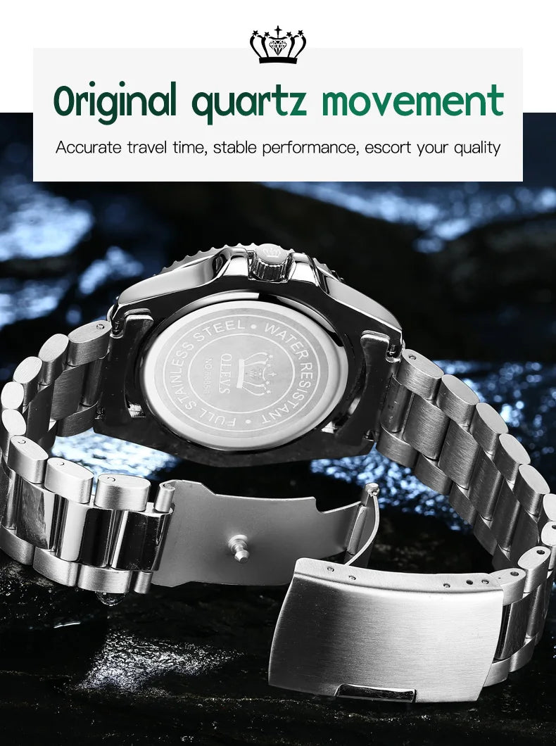 OLEVS herren Uhren Mode-Business Wasserdicht Quarz Armbanduhr Männer Top Marke Luxus Edelstahl Strap Sport Uhr Männlich