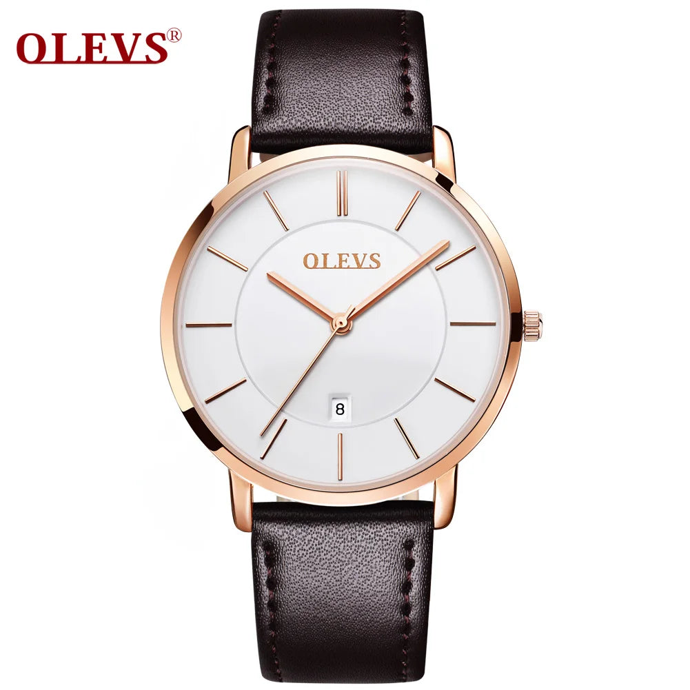 Olevs Herren uhren Top Marke Luxus wasserdichte ultra dünne Datums uhr männliches Stahl armband klassische Quarzuhr Herren Business uhren